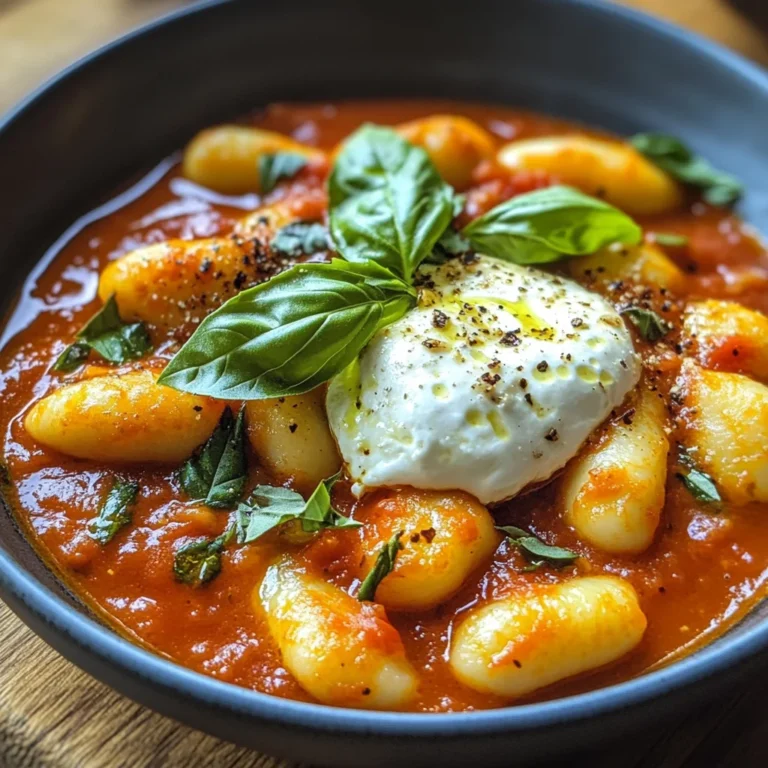 30 Minute Creamy Tomato Gnocchi with Burrata