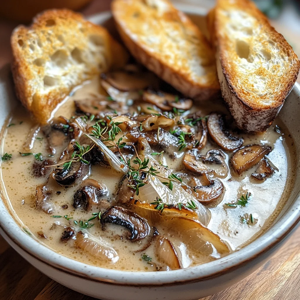 Creamy French Onion & Mushroom Soup