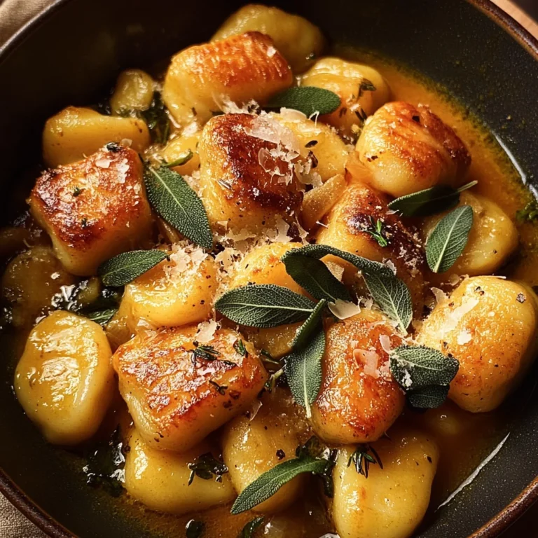 Pumpkin Sage Gnocchi in Brown Butter Sauce