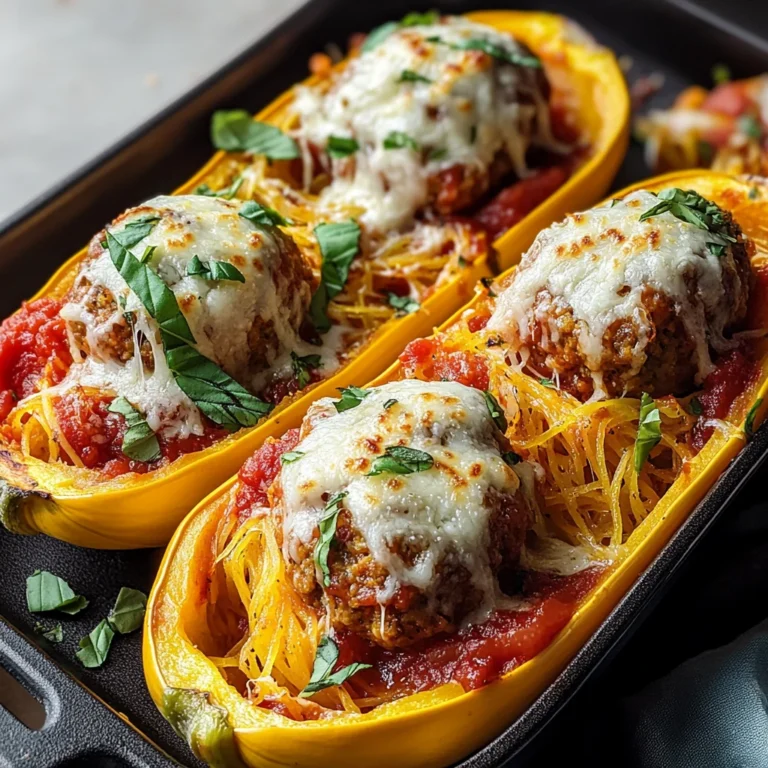 Spaghetti Squash Boats with Turkey Meatballs