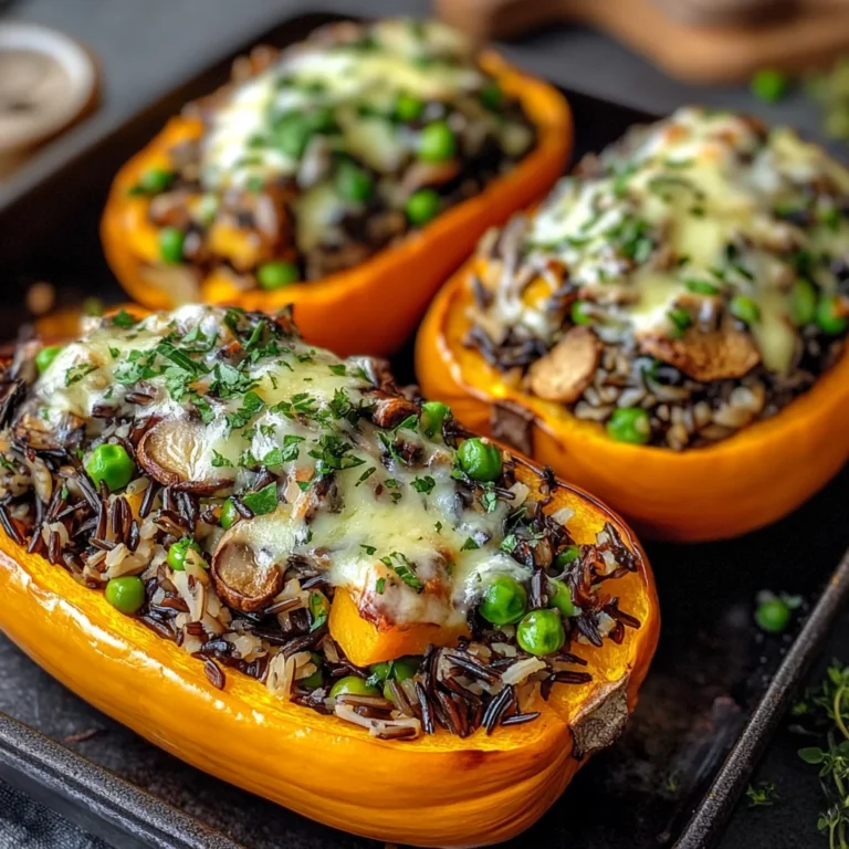 Stuffed Butternut Squash with Wild Rice
