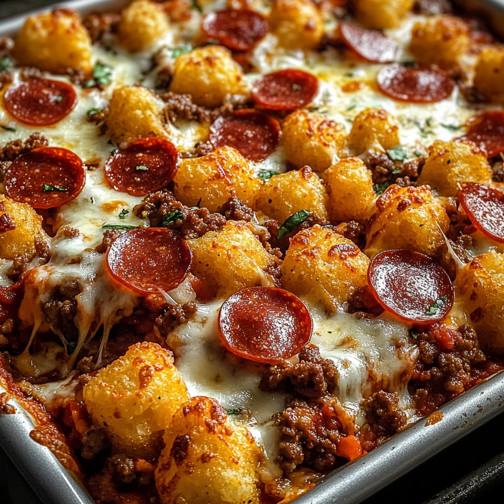 Tator Tot Pizza Bake