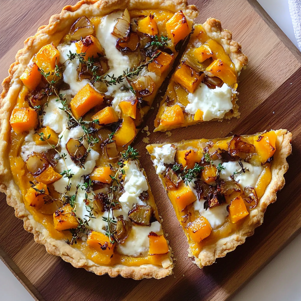 Caramelized Onion Butternut Squash Tart