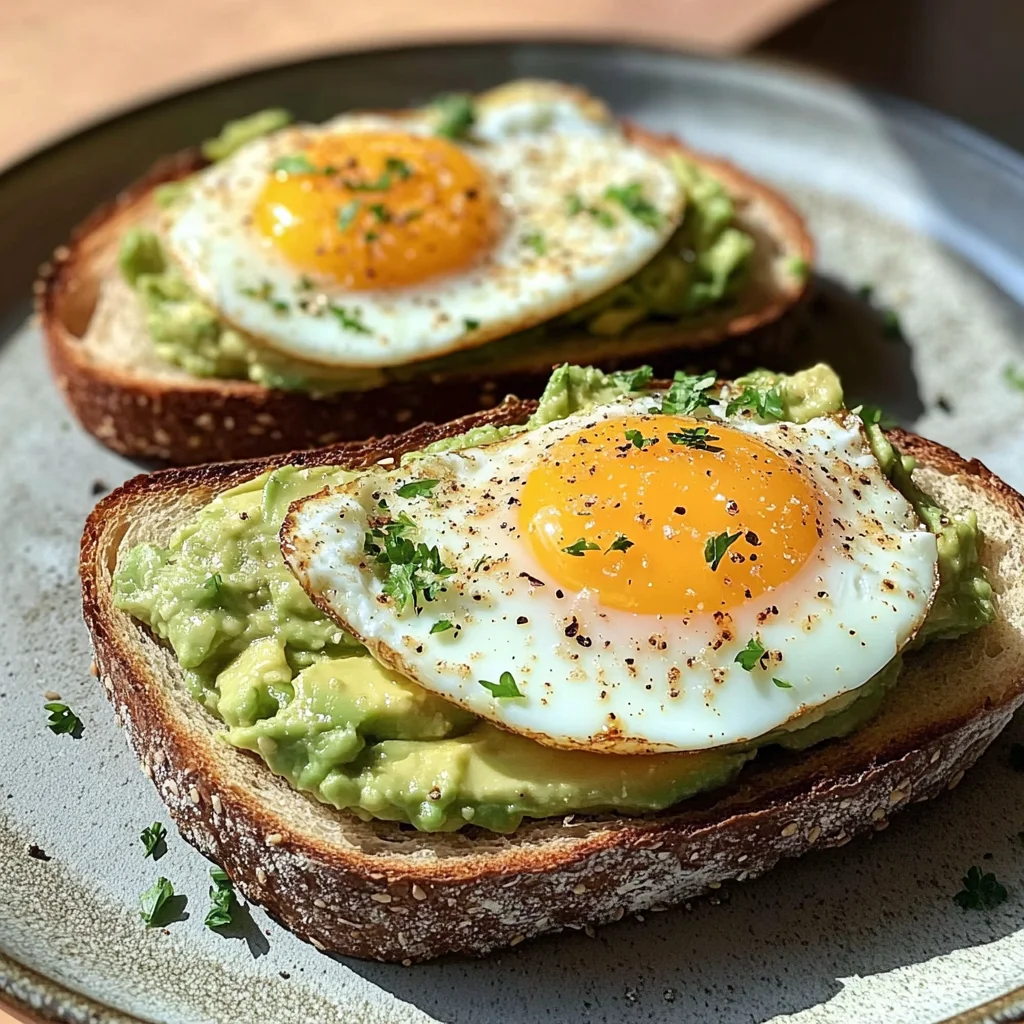 Avocado Toast with Sunny-Side Eggs & Iced Latte