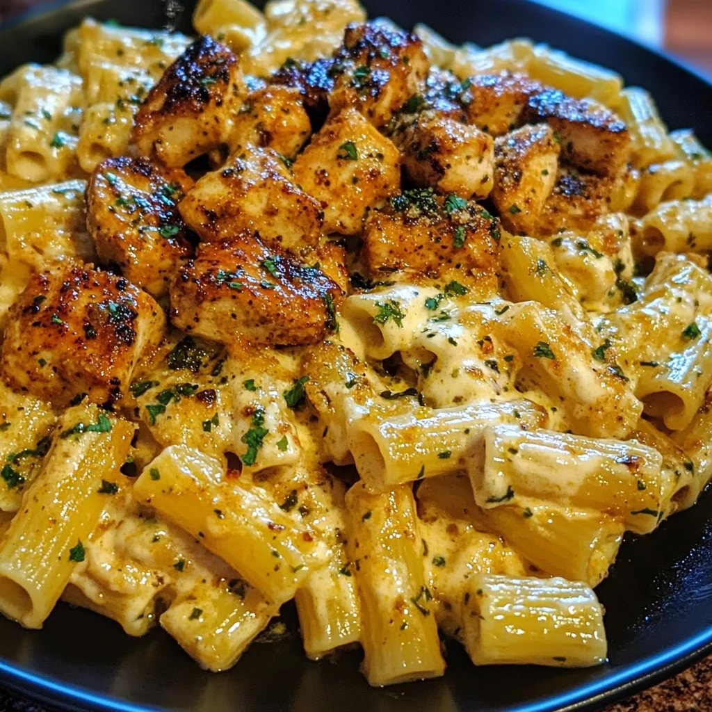 Creamy Cajun Chicken Rigatoni with Garlic Butter Sauce