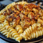 Creamy Velveeta Rotini with Cajun Garlic Chicken Strips