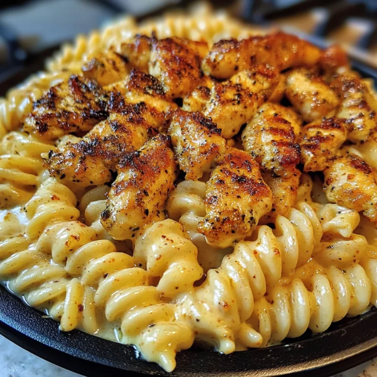 Creamy Velveeta Rotini with Cajun Garlic Chicken Strips