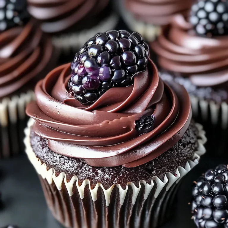 Decadent Dark Chocolate Blackberry Cupcakes