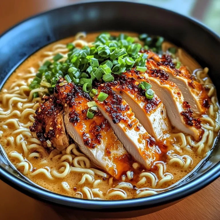 Fiery Chicken Ramen with Creamy Garlic Sauce