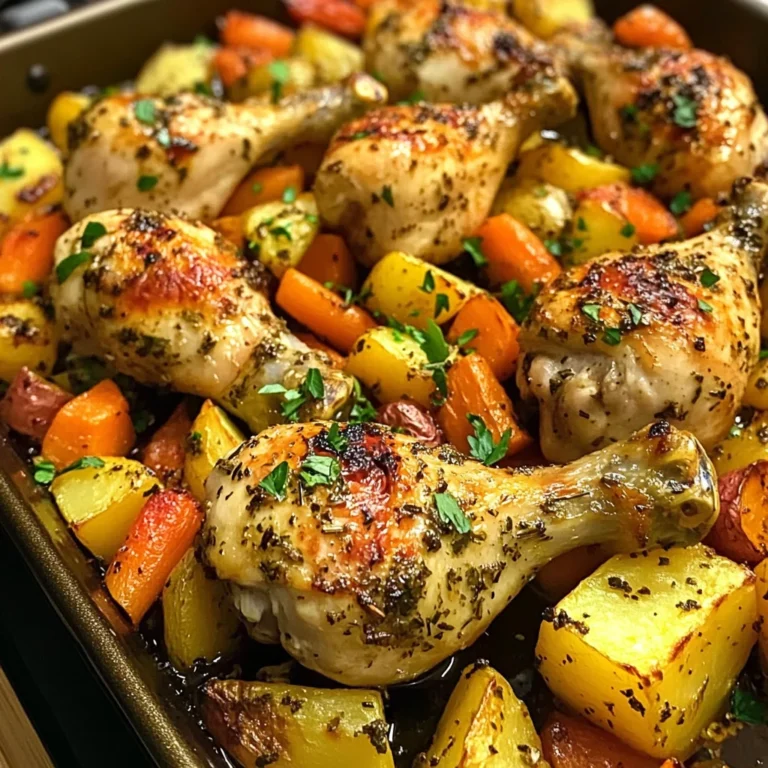 Garlic Herb Chicken Drumsticks with Roasted Veggies