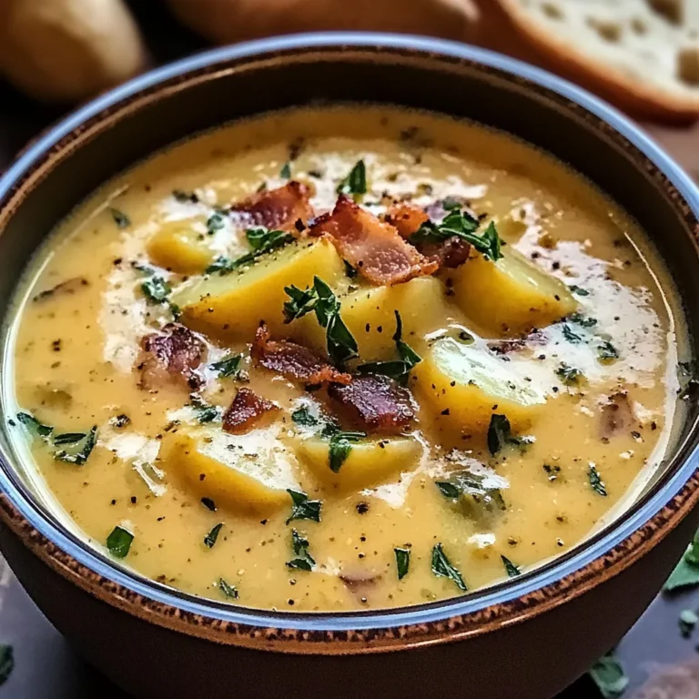 Hearty Cheddar Garlic Herb Potato Soup Recipe