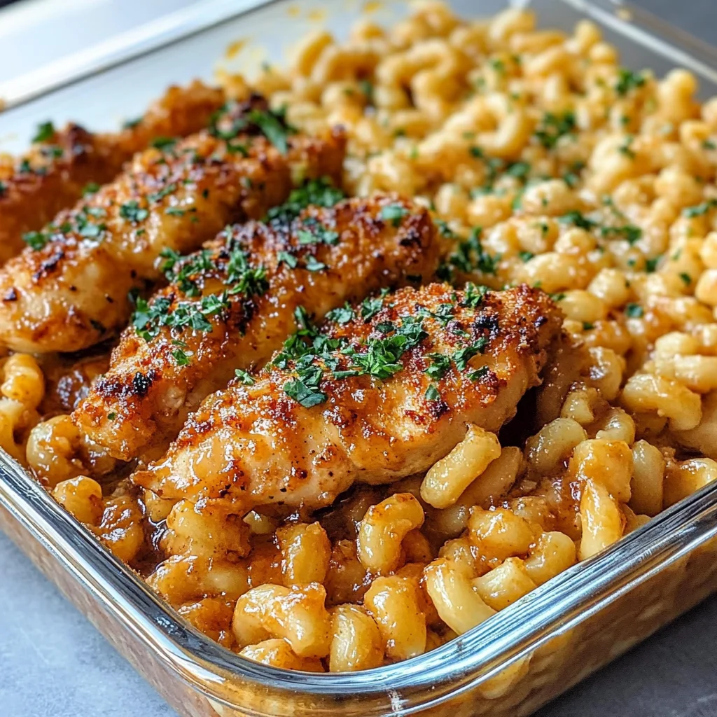 High-Protein Honey Garlic Butter Chicken with Mac & Cheese