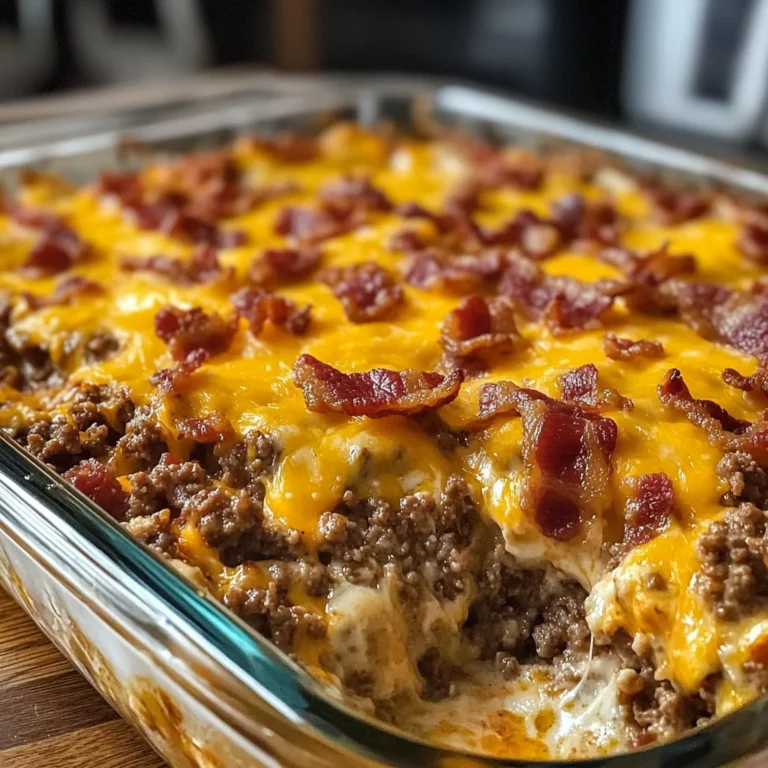 Low-Carb Bacon Cheeseburger Casserole – Easy Keto Family Dinner