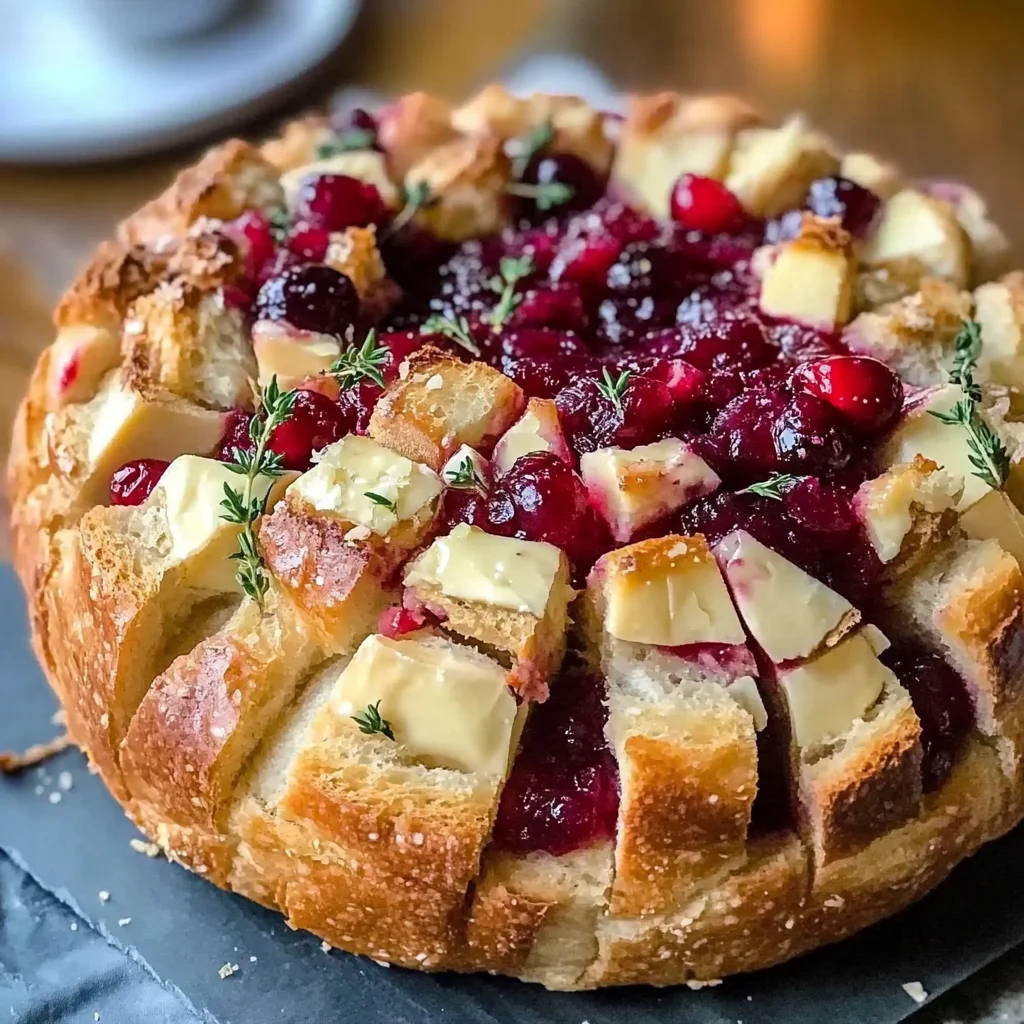 Pull Apart Baked Cranberry Brie Bread Bowl