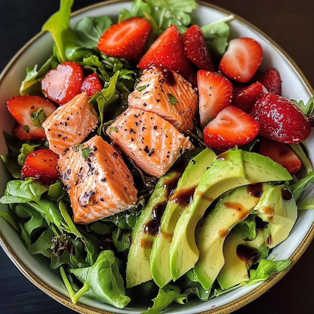 Strawberry Avocado Salmon Salad