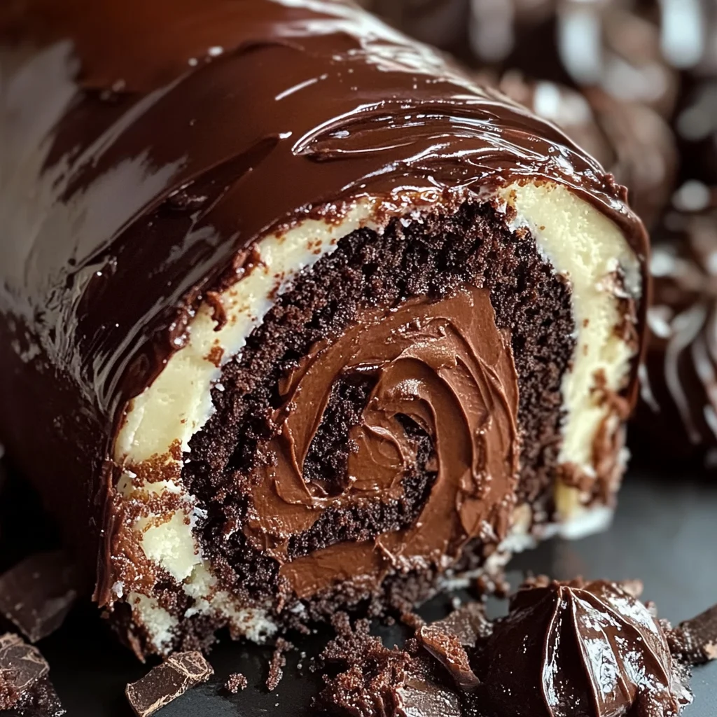 Triple Chocolate Roll Cake